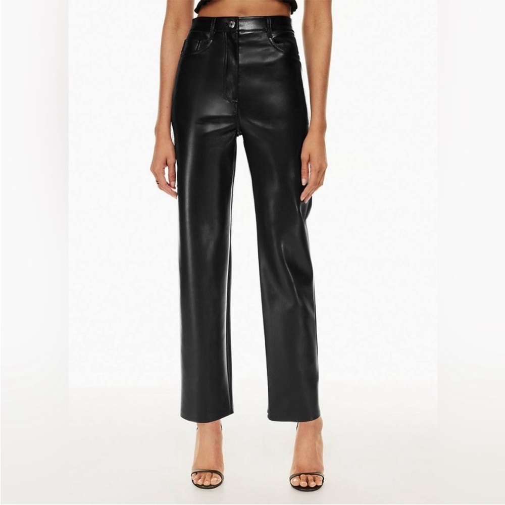 NWOT- Aritzia Wilfred Melina Pant- High Rise- Faux Leather Straight leg